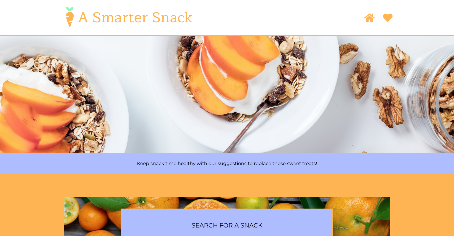 Screenshot of the Smarter Snack app